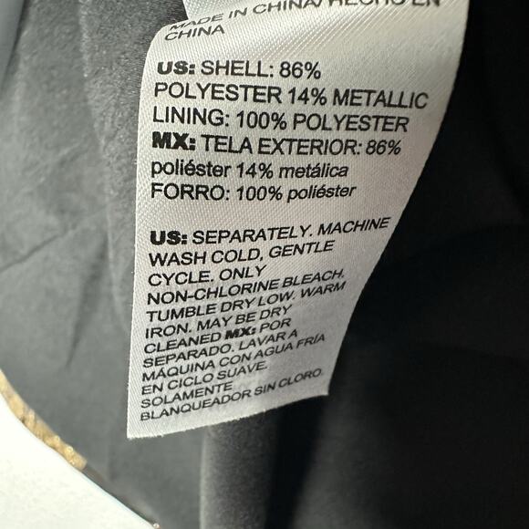 Chicos Metallic Floral Brocade Long Jacket Sz 3 Black Gold Evening Coat NWOT XL - Picture 10 of 15